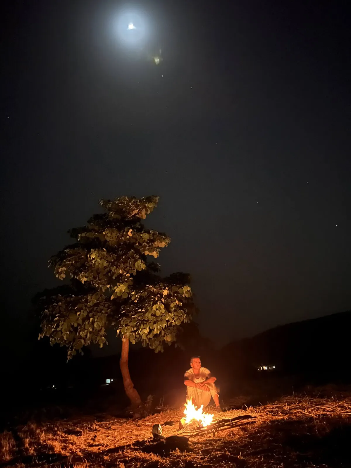 bonfire under the moon